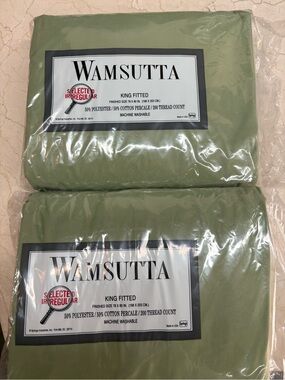 Wamsutta King Fitted Sheet - Sage Green Bundle of 2